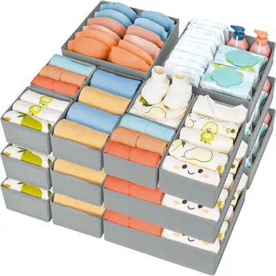 Produktbild von Schubladen-Organizer für Kleidung, Set von 15 Boxen für Socken und Unterwäsche