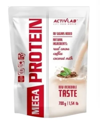 Immagine prodotto di Mega Protein 700g, proteine del siero del latte con creatina e taurina gusto caffè Activlab