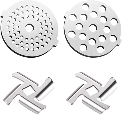 Fleischmühlen-Reserveset, 2 Mahlplatten 5# 7#, 2 Messer