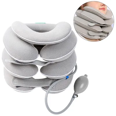 Produktbild von Nackenstrecker, Nackenhörnchen aufblasbar, ergonomische zervikale Traktion, vollständige Umrandung, TPU-Innenfutter