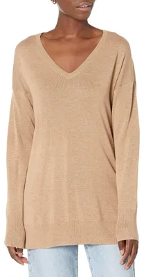 Produktbild von A. Essentials Damen Leichter Tunika-Pullover Mit Langen Ärmeln Und V-Ausschnitt