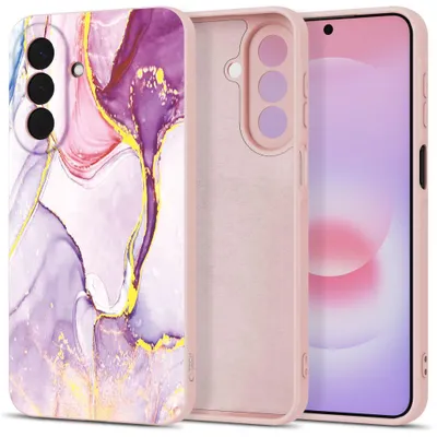 Produktbild von Handyhülle für Galaxy A27 5G, Tech-Protect Icon, Rosa mit Marmormuster