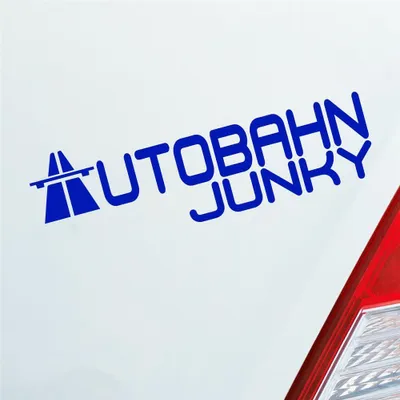 Produktbild von Auto Aufkleber Autobahn Junky Tuning Racing 15x5 cm Dunkelblau Sticker Heckscheibenaufkleber
