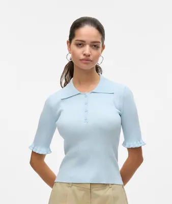Produktbild von Vero Moda VMWONDER 2/4 POLO PULLOVER Ice Water S