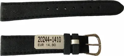 Produktbild von Amaretta Schwarzes Nubuk Lederarmband für Damenuhren 14mm