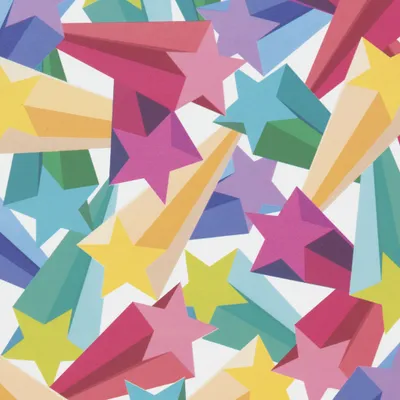 Produktbild von Geschenkpapier Sterne 70cm x 2m Rolle bunt