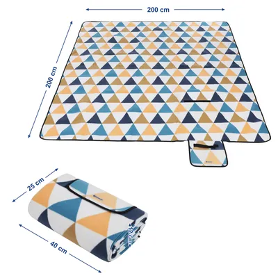 Produktbild von SONGMICS 200 x 200 cm XXL Picknickdecke Fleece wärmeisoliert wasserdicht mit Tragegriff GCM76S