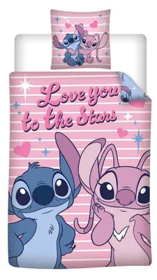 Produktbild von Angel and Stitch Love you to the stars Bettbezug 140 x 200 cm - polyBaumwolle