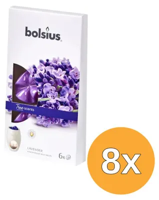 Obrázok produktu pre 8 kusov vonných voskových kúskov Bolsius s vôňou levandule (balenie obsahuje 6 kusov)