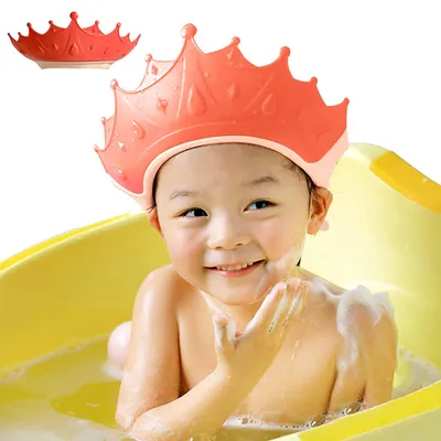 Produktbild von Duschhauben für Kinder, babysichere Shampoo-Kappen, verstellbarer Shampoo-Schutz für Babys, Shampoo-Schutz für Kinder, Haare waschen ohne Tränen, 0,5+ Kronen (1er-Pack)