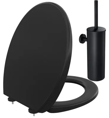 Produktbild von Toilettensitz, langsame Absenkautomatik, Schnellverschlussfunktion, Toilettensitz mit Toilettenbürste