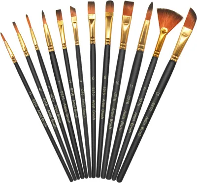 Produktbild von 12 Stück Set,Nylonpinselset Acrylfarben Kunstpinsel,Feiner Pinsel