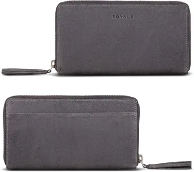 Produktbild von ROYALZ 'Helena' Damen Geldbörse aus Vintage Leder groß mit Reißverschluss, 12 Kartenfächer, RFID & NFC Schutz, Kleingeldfach, stilvolles Portemonnaie