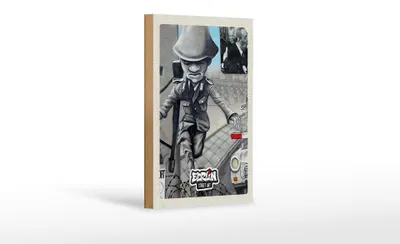 Produktbild von Holzschild Reise 12x18 cm Berlin Hauptstadt Krieg Street Art