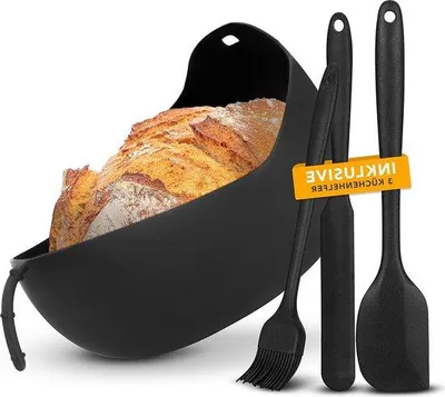 Produktbild von Famanu Silikonbackform Set - runde Brotbackformen - 500 g, 750 g, 1000 g - inklusive Rezepten