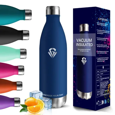 Edelstahl-Trinkflasche 1 L, auslaufsicher, isoliert, Sport & Camping