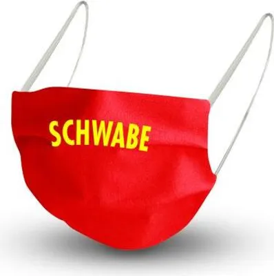 Produktbild von Design Maske in ROT aus Baumwolle mit em Innenvlies - SCHWABE - 15797 + Gratiszugabe