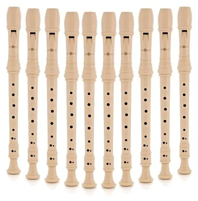 Imagen del producto de Flauta dulce soprano - Sistema alemán - Juego de 10 - ABS - Con limpiador y bolsa de almacenamiento