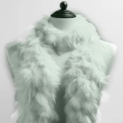 Immagine prodotto di Sciarpa di piume boa, lunghezza 180 cm, bianco/verde