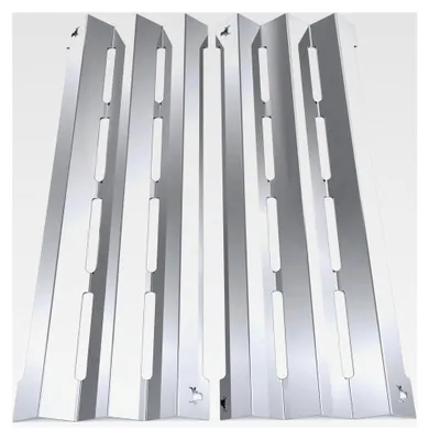 Produktbild von Gasgrill Brennerabdeckung Edelstahl kompatibel mit Napoleon Triumph T325 | Brennerschutz | 2er Set Chrom Bulle