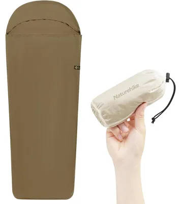 Productafbeelding van Ultralichte slaapzak voor in een hut, 128 gram. Reisdeken, binnenslaapzak, bruin, 80x210 cm