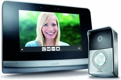 Produktbild von Somfy V500, 17,8 cm (7"), 800 x 480 Pixel, 102°, 68°, IR, Schwarz, Silber