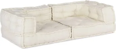 Image de Canapé modulaire 2 places crème 140x70x36 tissu