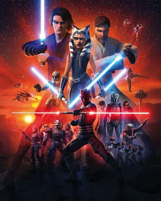 Produktbild von Disney Fototapete Star Wars Clone Wars Rot - 612775 - 2 x 2,50 m