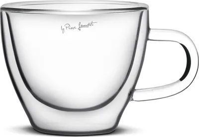 Obrázek produktu pro LAMART LT9026 Dvojité TERMO borosilikátové sklenice pro studené a teplé nápoje, sklo, čirá, objem: 190 ml, výška 7,5 cm