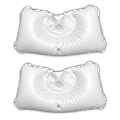 Produktbild von 2x Aufblasbares Badewanne Nackenkissen mit Saugnäpfen 47 x 24,7 cm Badekissen Kopfstütze Wannenkissen