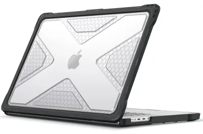 Produktbild von Fintie Hülle Kompatibel mit MacBook Pro 16 Zoll M5 M4 M3 M2 M1 Pro/Max (2026/2024/2023/2021), Ganzkörper-Rugged Schutzhülle TPU Stoßstange Case Kompatibel mit MacBook Pro 16, Transparent