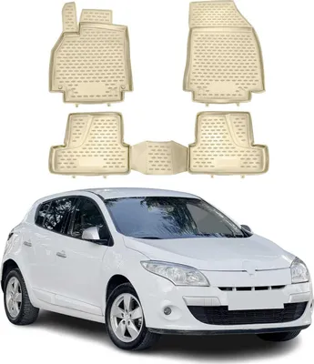 Zdjęcie produktu dla 2009-2016 Renault Megane III dywaniki podłogowe gumowe beżowe 4 szt