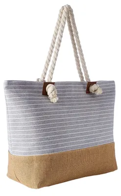 Produktbild von Graue XXL Strandtasche mit Reißverschluss