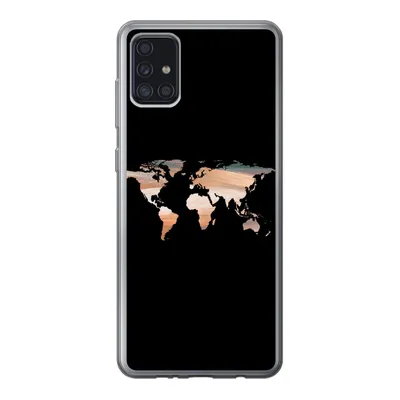 Produktbild von MuchoWow® Handyhülle Schutzhülle Hülle für Samsung Galaxy A52 5G Weltkarte - Farbe - Schwarz Silikon Softcase Handy Hülle - Umschlag