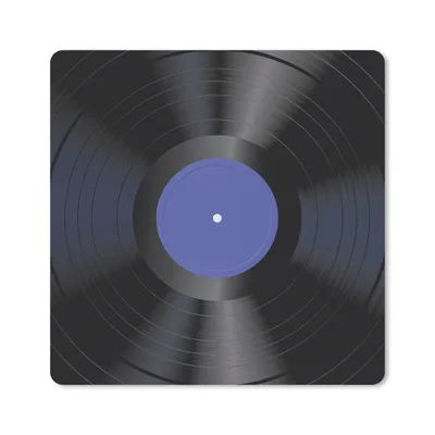 Produktbild von MuchoWow® Mauspad Mousepad LP - Vinyl - Blau - Retro 30x30 cm - Mousepads - Maus Mat - Pad - Mausunterlage - Gaming
