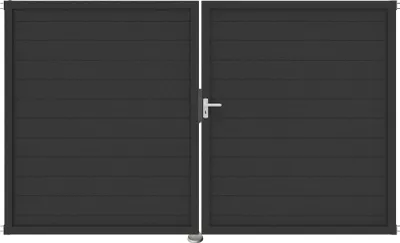 Produktbild von Doppeltor GroJa Lumino rechts vormontiert ohne Pfosten Rahmen anthrazit 300 x 180 cm anthrazit