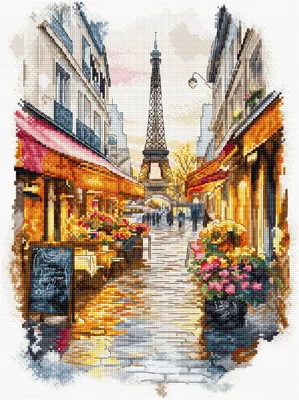 Produktbild von Letistitch Kreuzstich Stickpackung "Paris", Zählmuster, 23x31cm