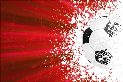 Produktbild von Wallario Poster - Fußball - Splashing Design in rot, Kunstdruck Größe: 61 x 91,50 cm