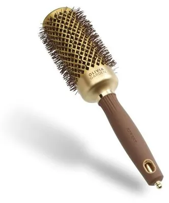 Produktbild von Olivia Garden Expert Blowout Shine Round Brush Wavy Bristles Gold & Brown 45 mm Haarbürste