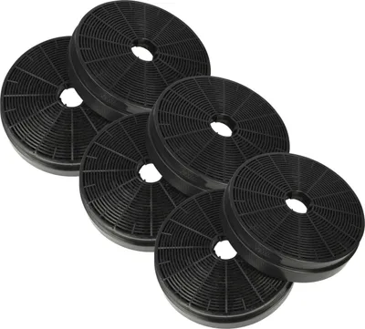 Produktbild von vhbw 6x Aktivkohlefilter kompatibel mit Klarstein Aurica 60, Aurica 90, Aurora, Balzac Silent 90, Balzac, Aurica Dunstabzugshaube - 17,5 cm