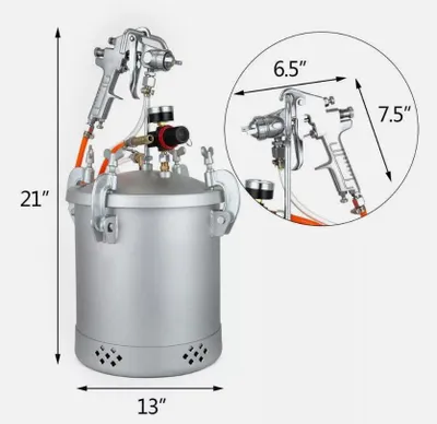 Immagine prodotto di Spruzzatore a pressione con serbatoio – Capacità serbatoio: 10 litri – Pressione di esercizio: 25-30 PSI – Pistola a spruzzo professionale