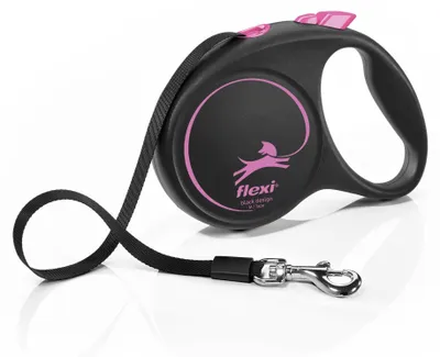 Productafbeelding van flexi BLACK DESIGN riem, kleur: roze, maat: M