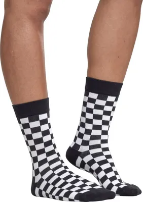 Obrázek produktu pro Ponožky Urban Classics Checker Socks 2-Pack black/white - 43–46