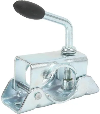 Immagine prodotto di Supporto per rimorchio con morsetto per tubo di 48 mm - Realizzato in acciaio resistente - Facile da montare - Supporto per carrelli di rimorchio