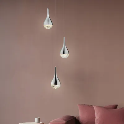 Produktbild von LED Hängelampe, easyDim, 143,5 cm Höhe, 16 W, Metall/Glas, chromfarben