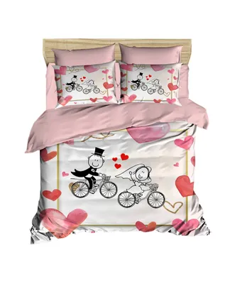 Produktbild von L'Essentiel Linge de Maison, 216, Doppel-Bettbezug-Set, 100 % POLYESTER-MICROSATIN, Rosa, 200 x 220 cm