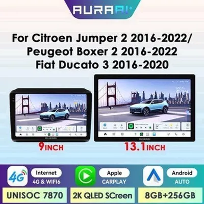 Productafbeelding van Navigatiesysteem Auto - 13.1 Inch B Scherm - Android Auto - GPS - CarPlay - Voor Fiat Ducato 3 Citroen Jumper Peugeot Boxer