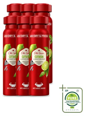 Immagine prodotto di 6 deodoranti spray Old Spice al limone - 150 ml - confezione grande - 6 pezzi