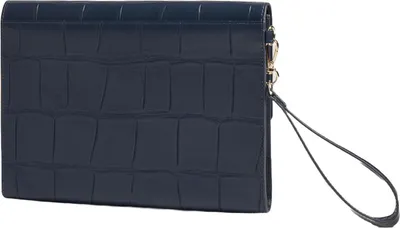 Image de Ted Baker pochette sac à poignet Crocey Croc Effect Envelope Pouch Navy bleu marine