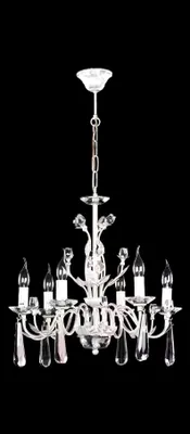 Zdjęcie produktu dla Duża lampa wisząca do salonu żyrandol z białymi kryształowymi kandelabrami